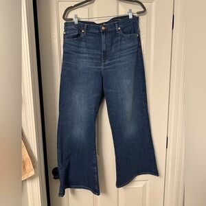 NWT 7 For All Mankind Blue Cropped Flare Jeans